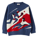 IL GUFO maglia girocollo tinta unita con stampa Blu per Bambino A24MA464EM220 BLU IL GUFO 