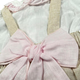 La Stupenderia Completo 2 Pezzi Body-Salopette Bicolore per Neonata TBCT54 BIANCO/BEIGE LA STUPENDERIA 