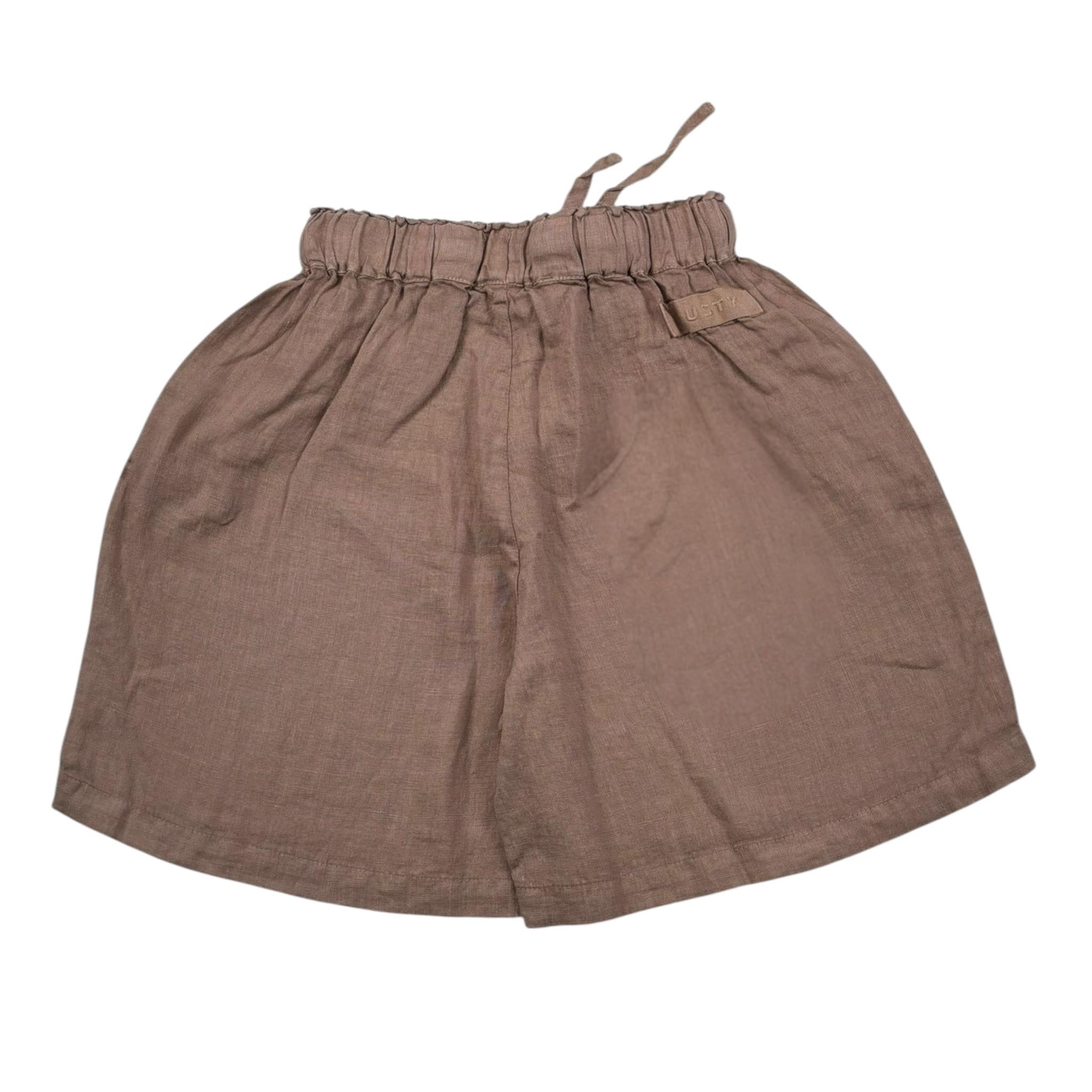 Dusty Color Bermuda Tinta Unita con Elastico In Vita per Bambino DJWS5019SH MARRONE DUSTY COLOR 
