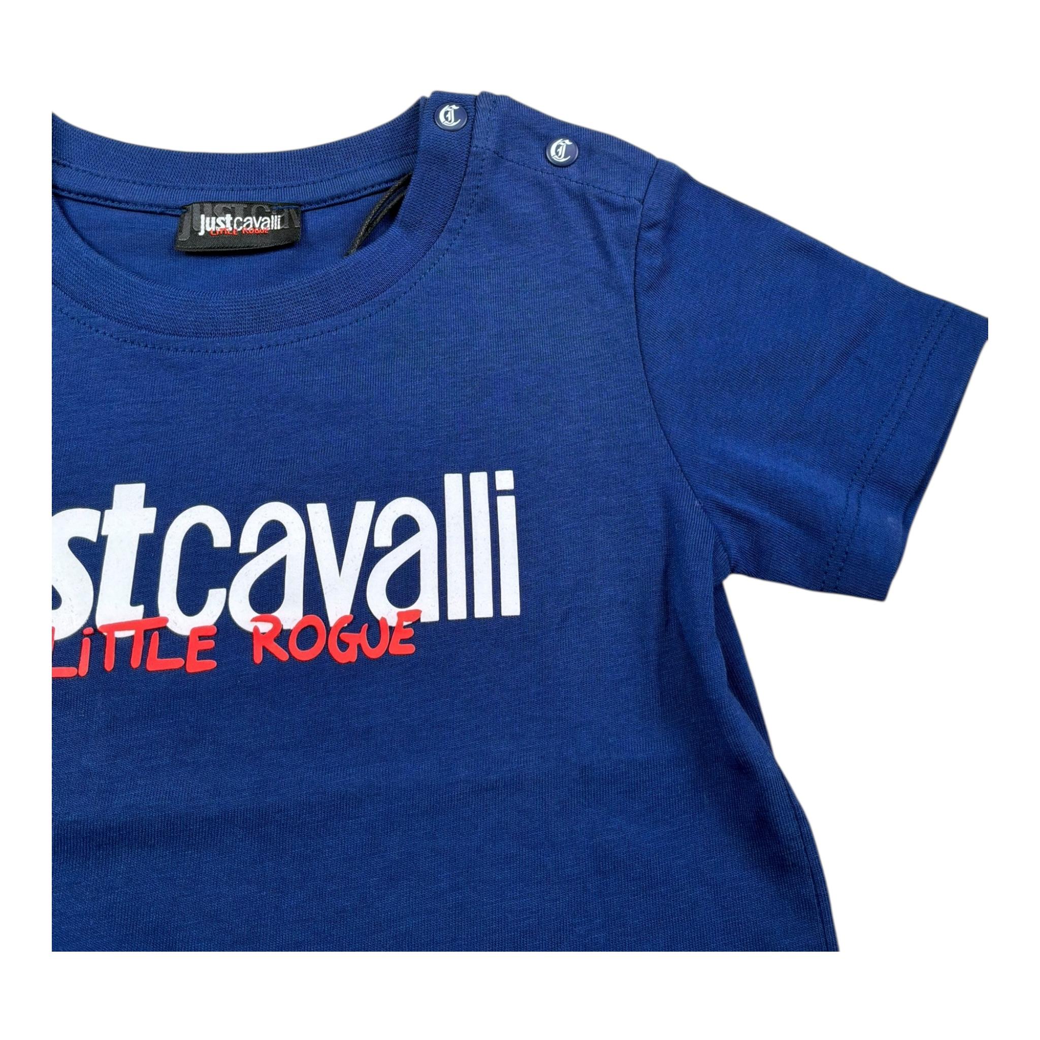 Just Cavalli T-Shirt Girocollo Tinta Unita con Stampa per Neonato JIP26047TS BLU JUST CAVALLI 