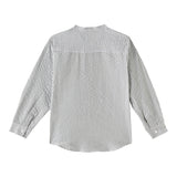 Il Gufo Camicia Manica Lunga Fantasia A Righe Collo Coreano per Bambino P25CL016C1080 BIANCO/GRIGIO IL GUFO 
