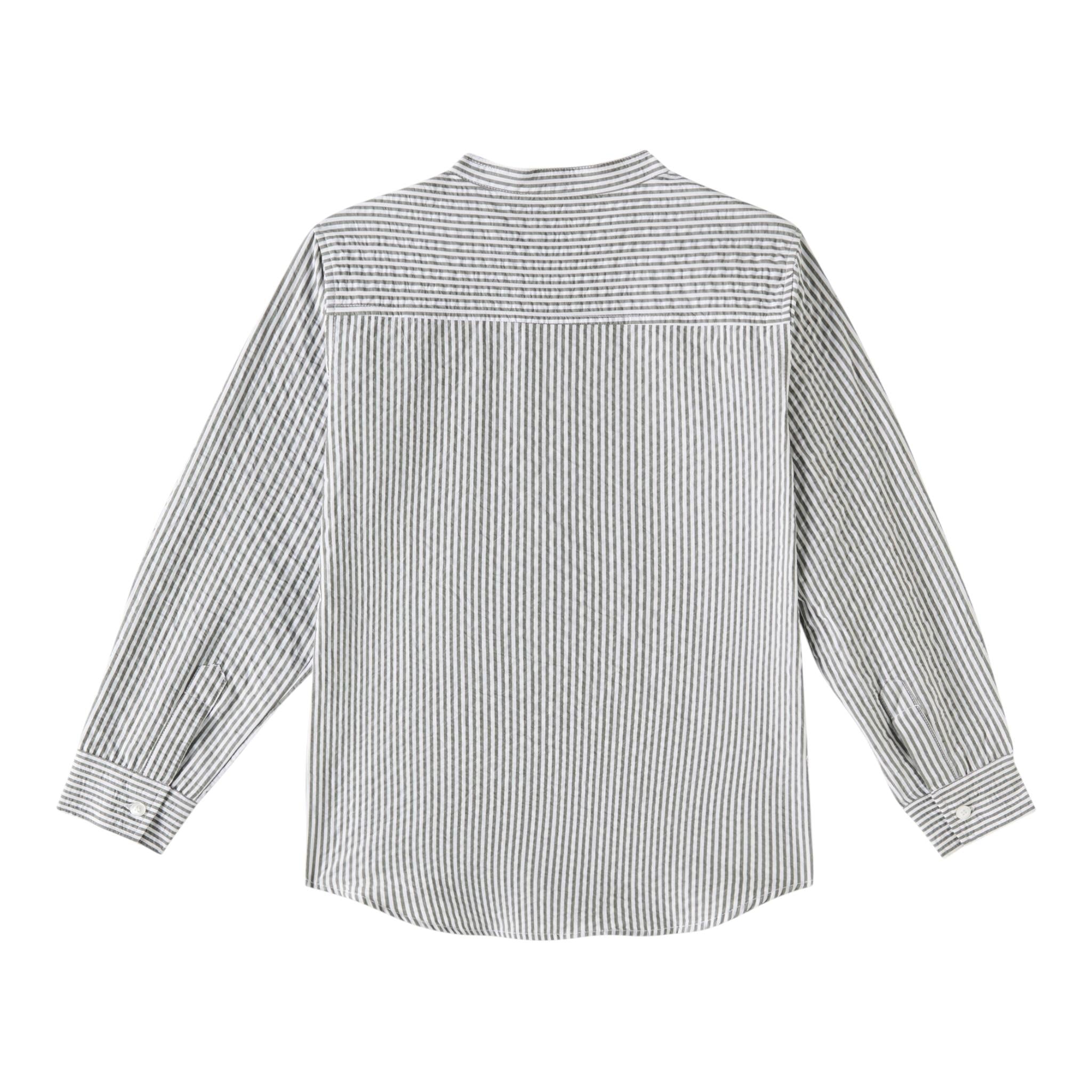 Il Gufo Camicia Manica Lunga Fantasia A Righe Collo Coreano per Bambino P25CL016C1080 BIANCO/GRIGIO IL GUFO 