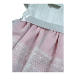 Artesania Infantil Abito Mezza Manica Tinta Unita con Cinturino per Neonata 450 BIANCO/ROSA ARTESANIA INFANTIL 