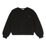 LIU JO felpa chiusa girocollo tinta unita con stampa  Nero per Bambina GF4067 NERO LIU JO 