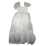 Notaro Of Kids Abito Giromanica Tinta Unita con Tulle per Bambina K22106 BIANCO NOTARO OF KIDS 