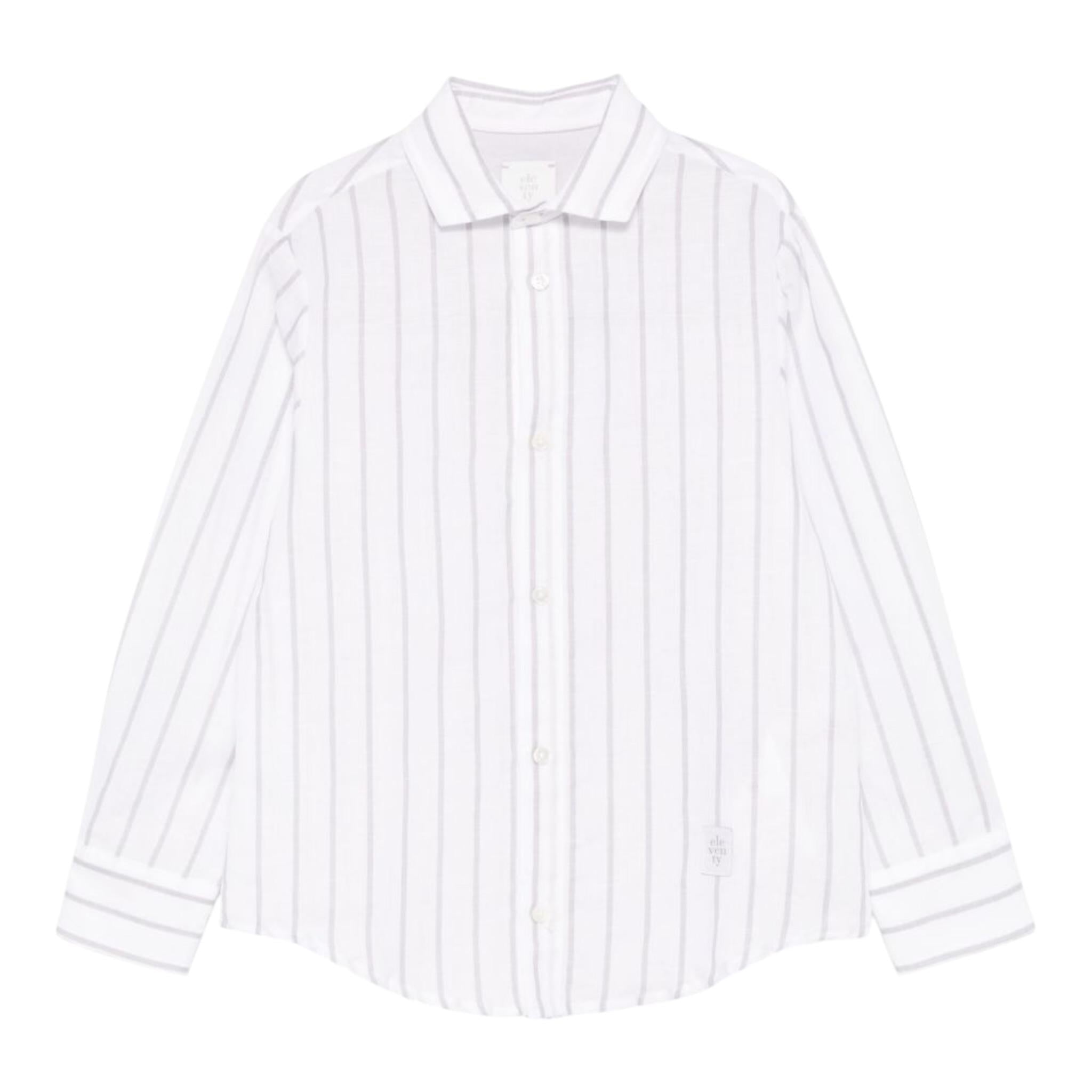 Eleventy Camicia Tinta Unita Fantasia A Righe per Bambino EW5P30XX BIANCO ELEVENTY 