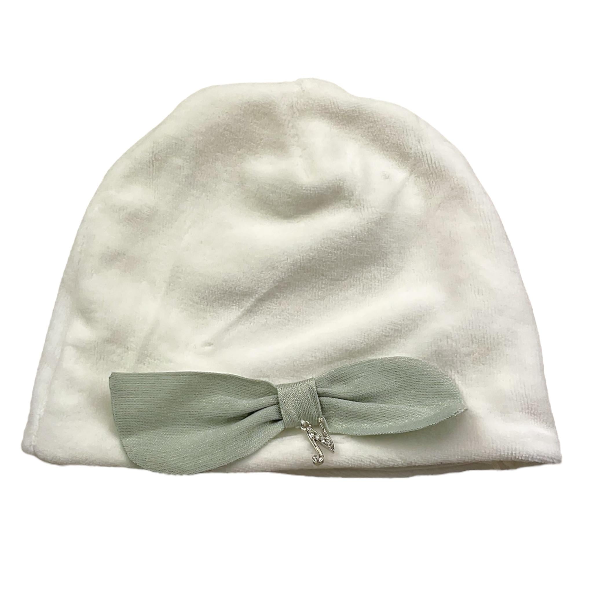 NINNAOH cappello tinta unita con fiocco Bianco/azzurro per Neonata I2377 BIANCO/AZZURRO NINNAOH 