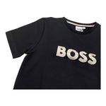 Boss T-Shirt Girocollo Tinta Unita con Logo per Bambino J52049 NERO BOSS 