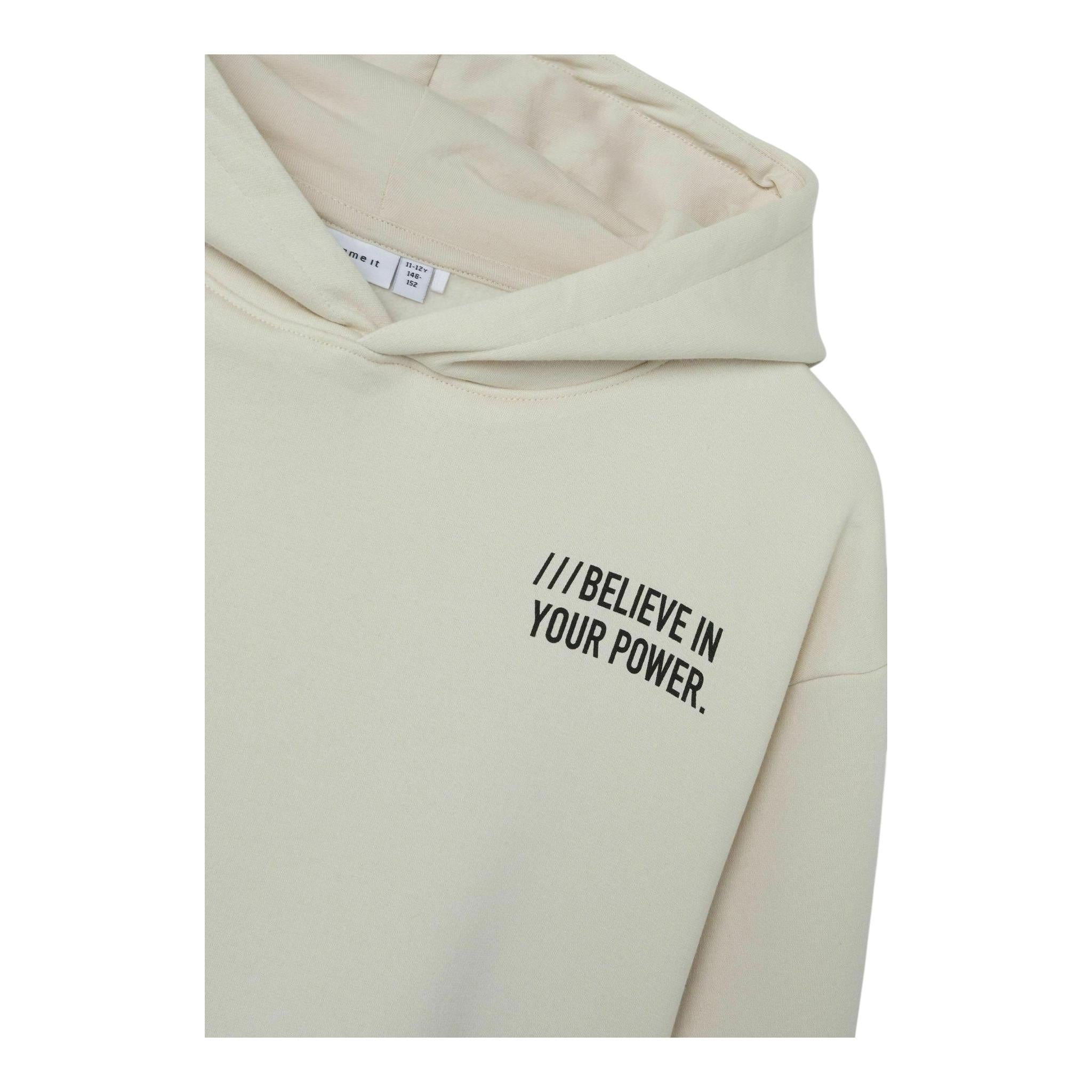 NAME.IT felpa chiusa cn cappuccio tinta unita Beige per Bambino FLMNN BEIGE NAME.IT 