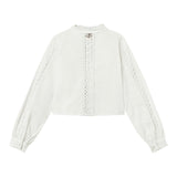 Twinset Camicia Tinta Unita Traforata per Bambina 251GJ2411 BIANCO TWINSET 