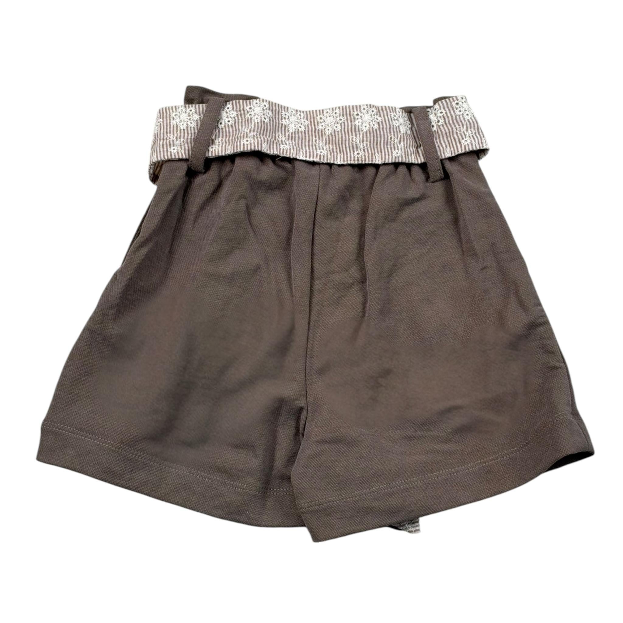 Lalalu' Short Tinta Unita con Cintura per Neonata SHL70PBXN MARRONE LALALU' 