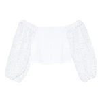 Twinset Top Maniche Ricamate Tinta Unita per Bambina 251GJ2QR9 BIANCO TWINSET 