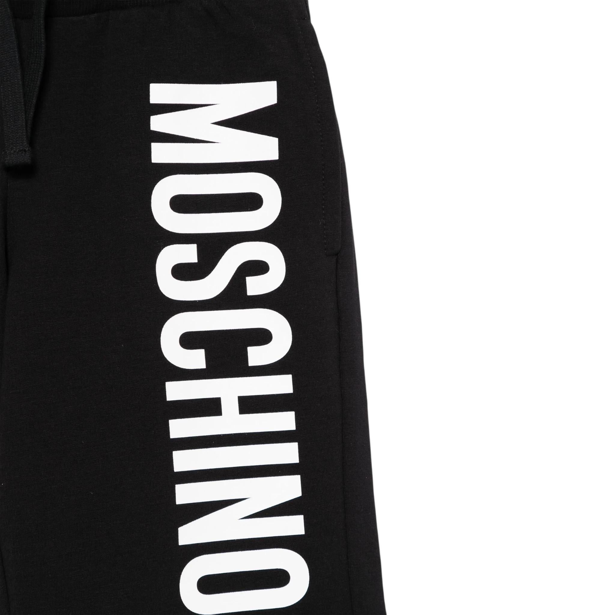 Moschino Bermuda In Tuta tinta unita con Logo Nero per Bambino HUQ02FXX NERO MOSCHINO 