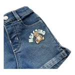 Moschino Short Tinta Unita In Denim per Neonata MUQ01P BLU MOSCHINO 