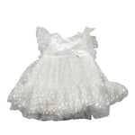 Le Bebe' Abito Cerimonia Tinta Unita con Tulle E Stampa per Neonata LBG5177 BIANCO LE BEBE' 