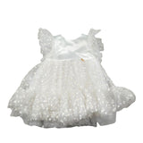 Le Bebe' Abito Cerimonia Tinta Unita con Tulle E Stampa per Neonata LBG5177 BIANCO LE BEBE' 