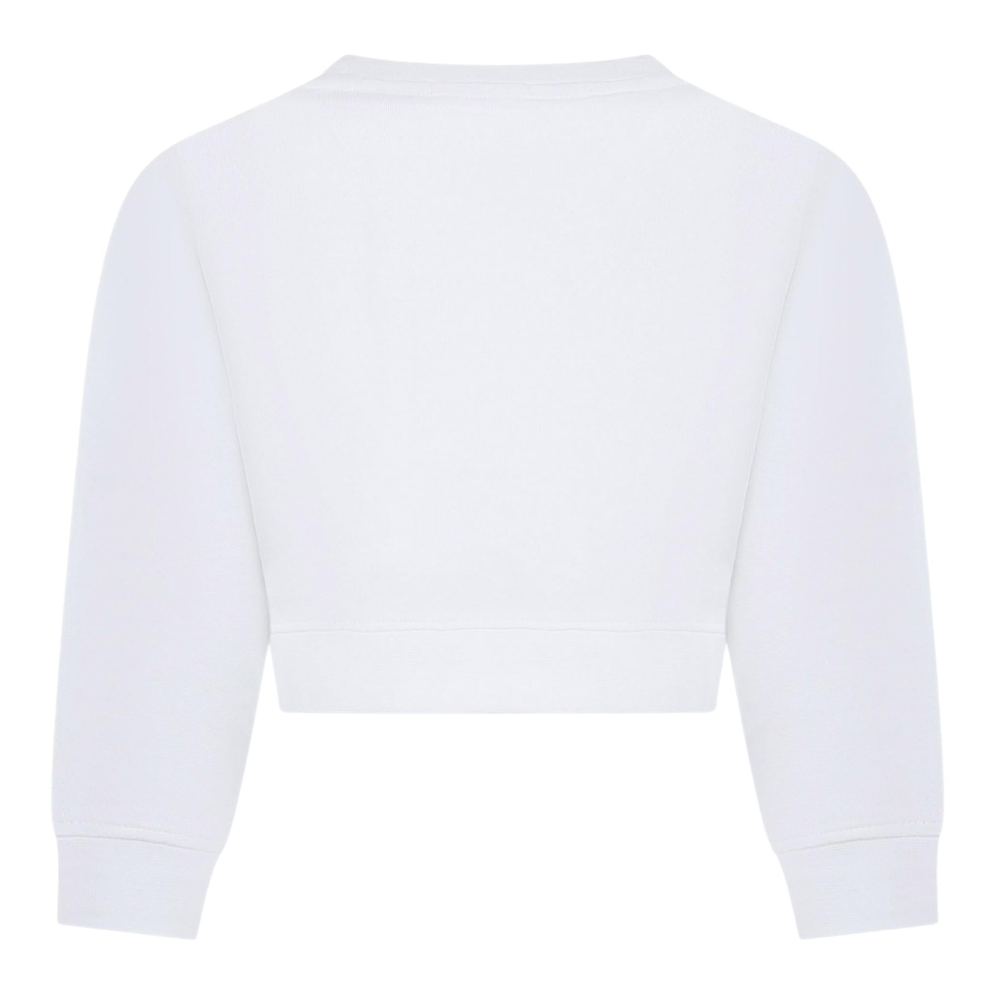 STELLA McCARTNEY felpa chiusa girocollo tinta unita con stampa in contrasto Bianco per Bambina TU4C90 BIANCO STELLA McCARTNEY 
