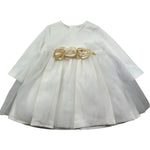 Le Bebe Abito Manica Lunga Tinta Unita con Gonna In Tulle per Neonata LBG1047 BIANCO LE BEBE 