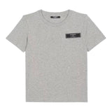 Balmain T-Shirt Girocollo Tinta Unita con Logo per Bambino BV8P41 GRIGIO BALMAIN 