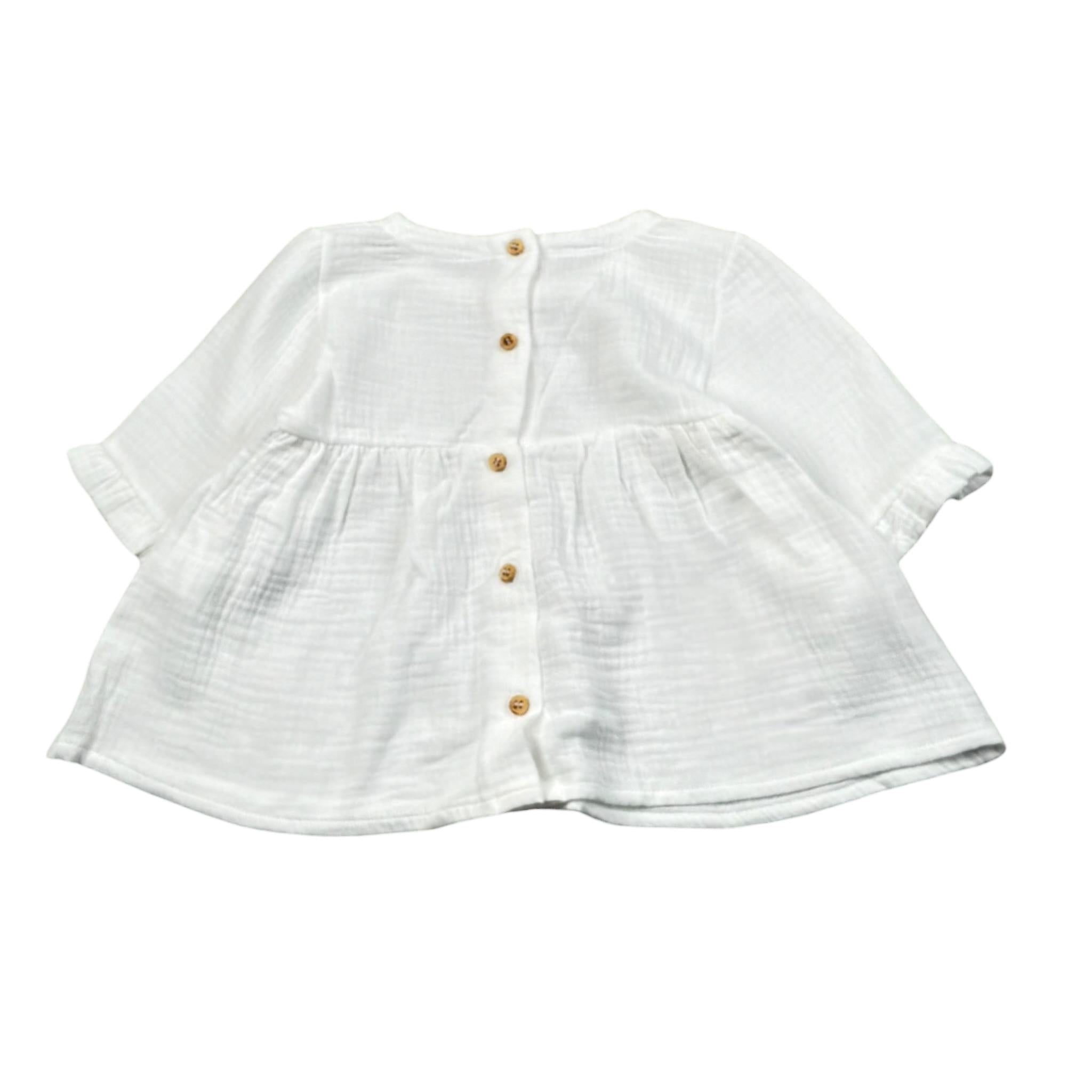 Babyvip Camicia Tinta Unita con Bottoni per Bambina T1353J BIANCO BABYVIP 
