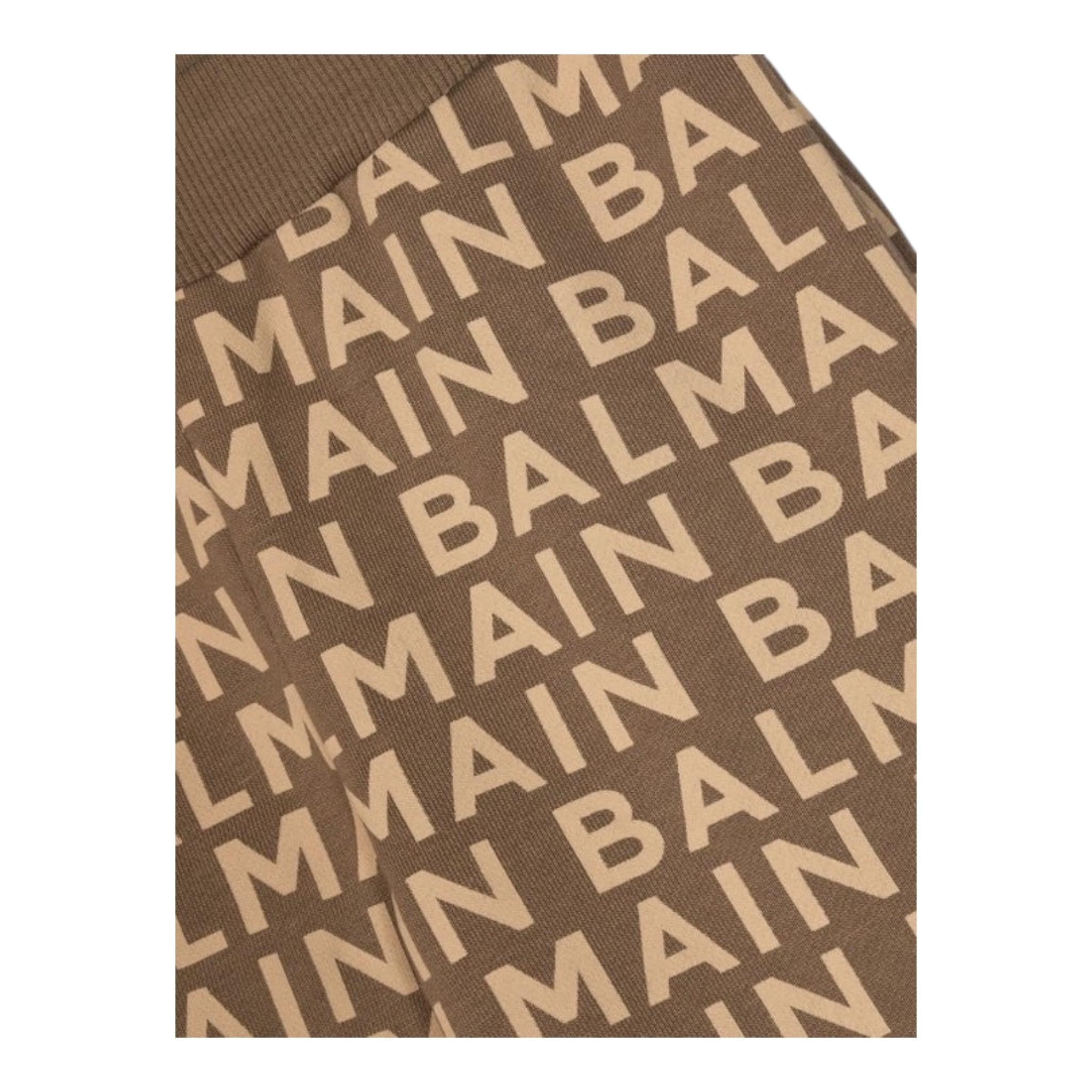 BALMAIN pantalone tinta unita con stampe logo Beige per Bambino BT6Q40 BEIGE BALMAIN 