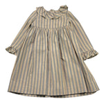 LITTLE BEAR abito tinta unita con fantasia a righe Beige per Bambina 7215 BEIGE LITTLE BEAR 