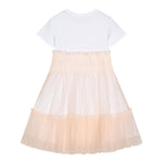 Guess Abito Mezza Manica Tinta Unita con Gonna Tulle per Bambina J5RK18K6YW0 BIANCO/ROSA GUESS 