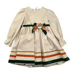 AMBARABA' abito tinta unita con fantasia a righe Beige per Bambina FF38037 BEIGE AMBARABA' 