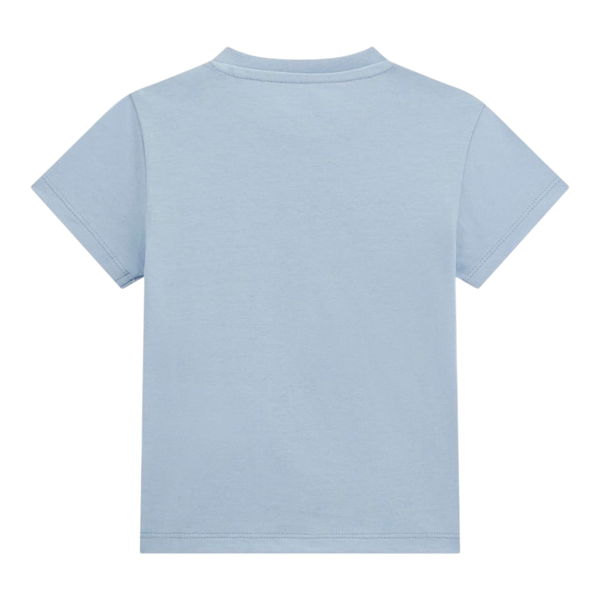 Guess T-Shirt Tinta Unita con Stampa per Neonato N5GI00K8HM4N AZZURRO GUESS 