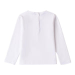 Sarabanda Shirt Girocollo Tinta Unita con Stampa per Bambina 0B206 BIANCO SARABANDA 