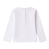 Sarabanda Shirt Girocollo Tinta Unita con Stampa per Bambina 0B206 BIANCO SARABANDA 