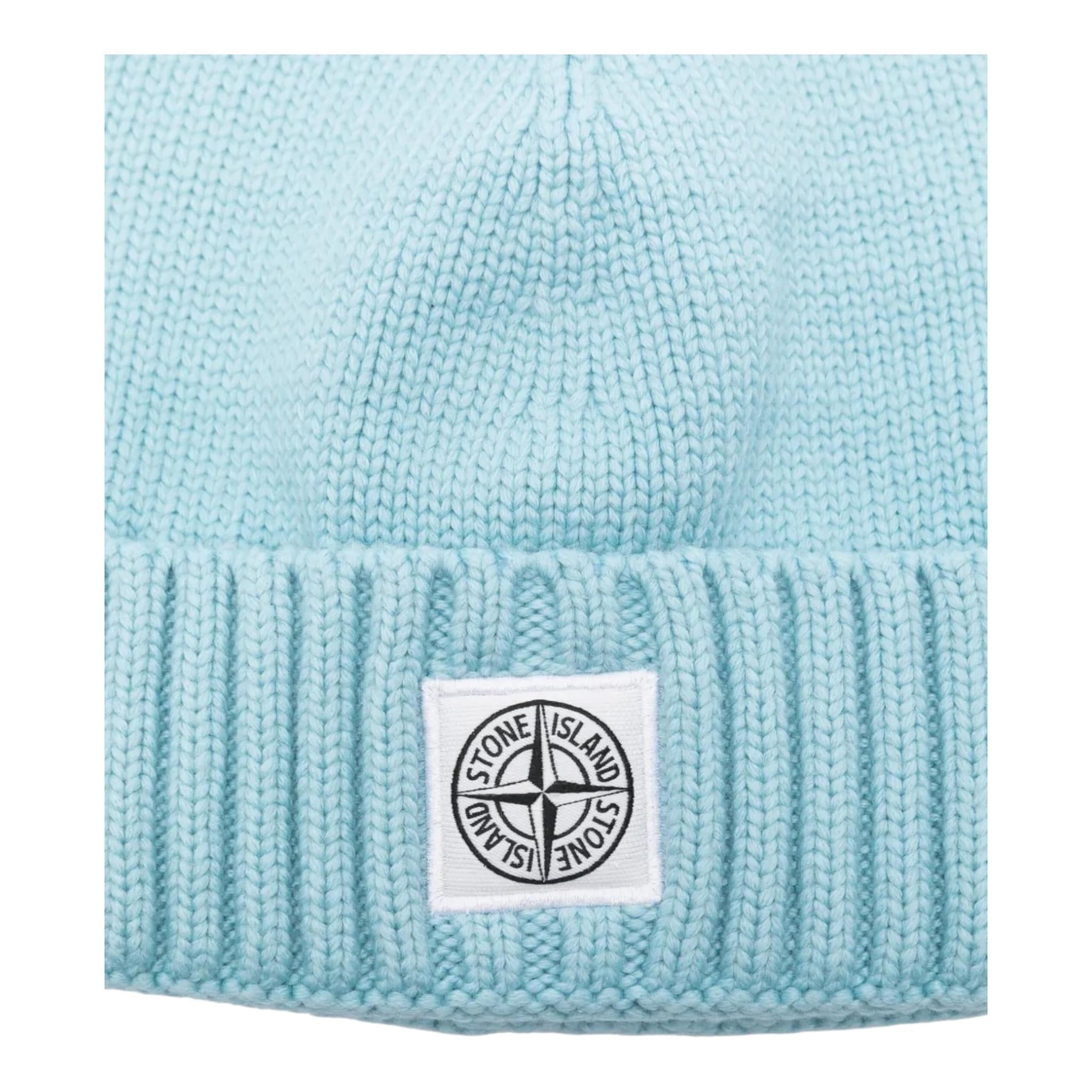 STONE ISLAND cappello tinta unita con logo Azzurro per Bambino 8116N04Z4 AZZURRO STONE ISLAND 