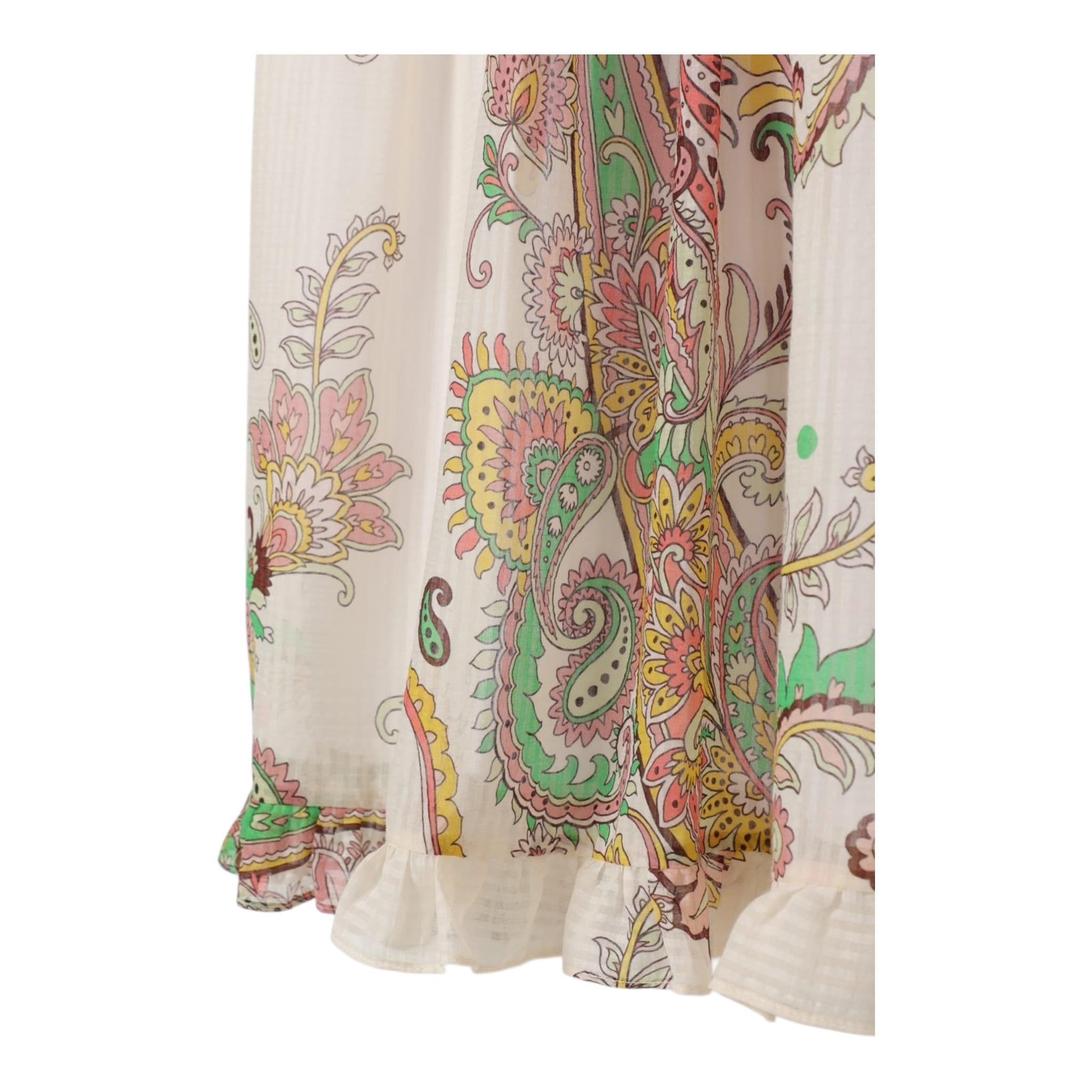 Etro Abito Mezza Manica Tinta Unita Stampa Fantasia per Bambina GW1B73 PANNA ETRO 