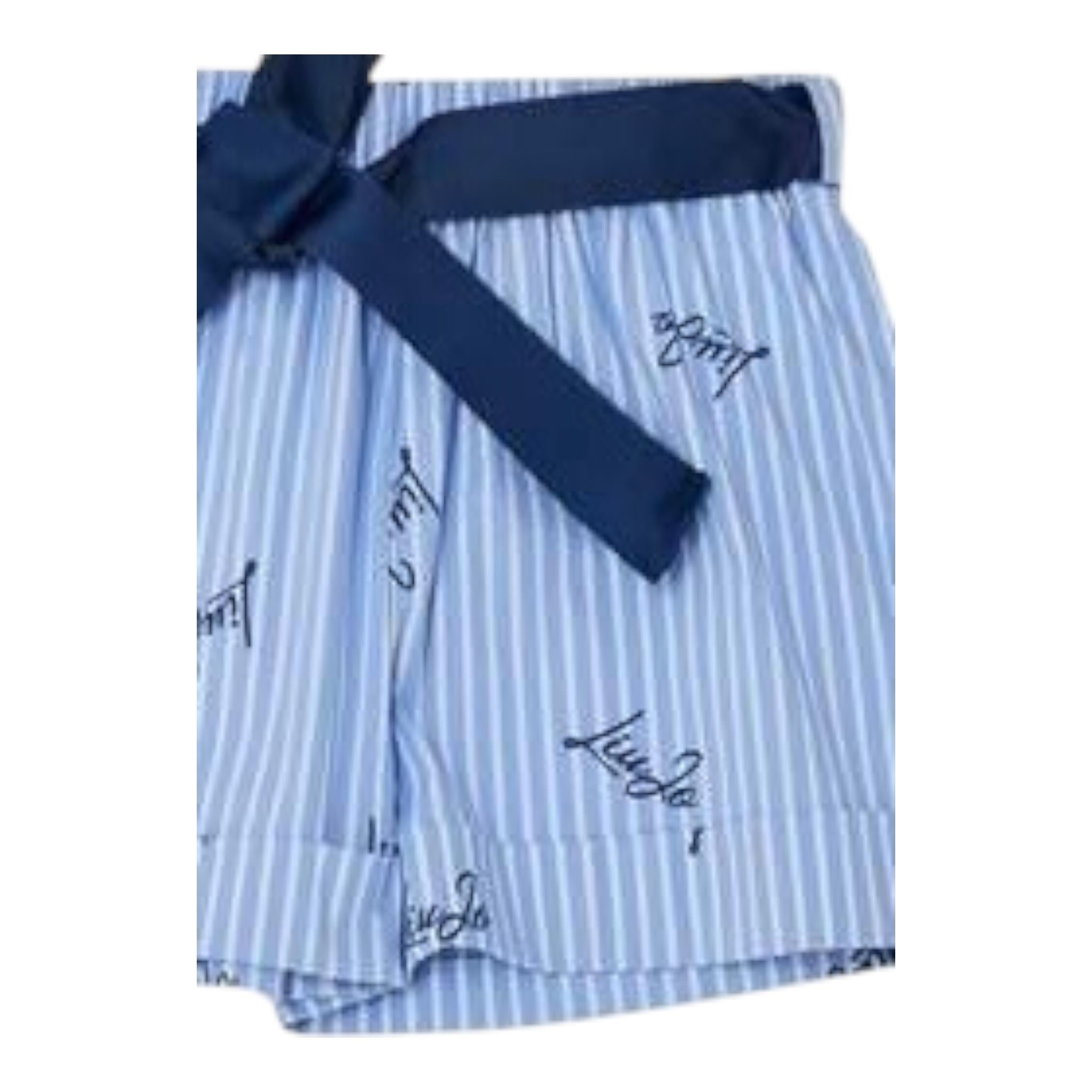 Liu Jo Short Tinta Unita con Fantasia A Righe per Neonata KA5051N AZZURRO LIU JO 