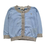 Trussardi Cardigan Tinta Unita con Logo E Profili In Contrasto per Neonato TIP26109CD AZZURRO TRUSSARDI 