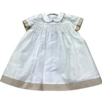 Le Bebe Abito Mezza Manica Tinta Unita con Profili In Contrasto per Neonata LBG6340 BIANCO LE BEBE 