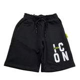 Icon Bermuda Tinta Unita con Stampa per Bambino IBSH0049003 NERO ICON 