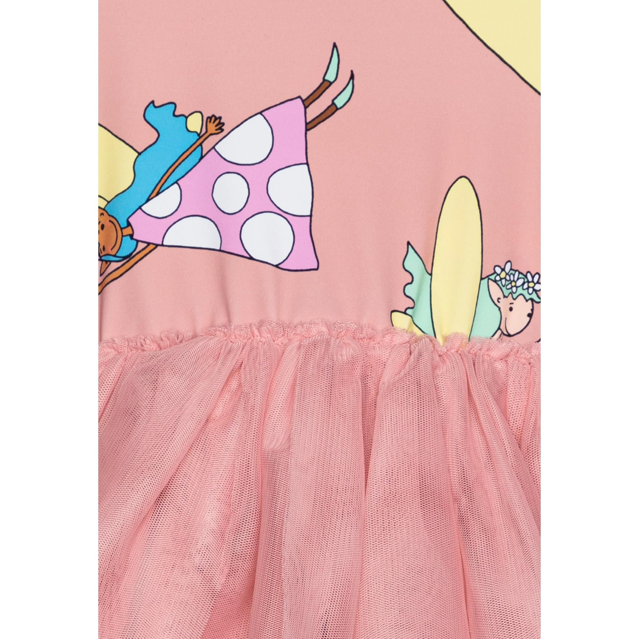 Stella Mccartney Abito Manica Lunga Tinta Unita con Tulle per Neonata TW1A90N ROSA STELLA McCARTNEY 