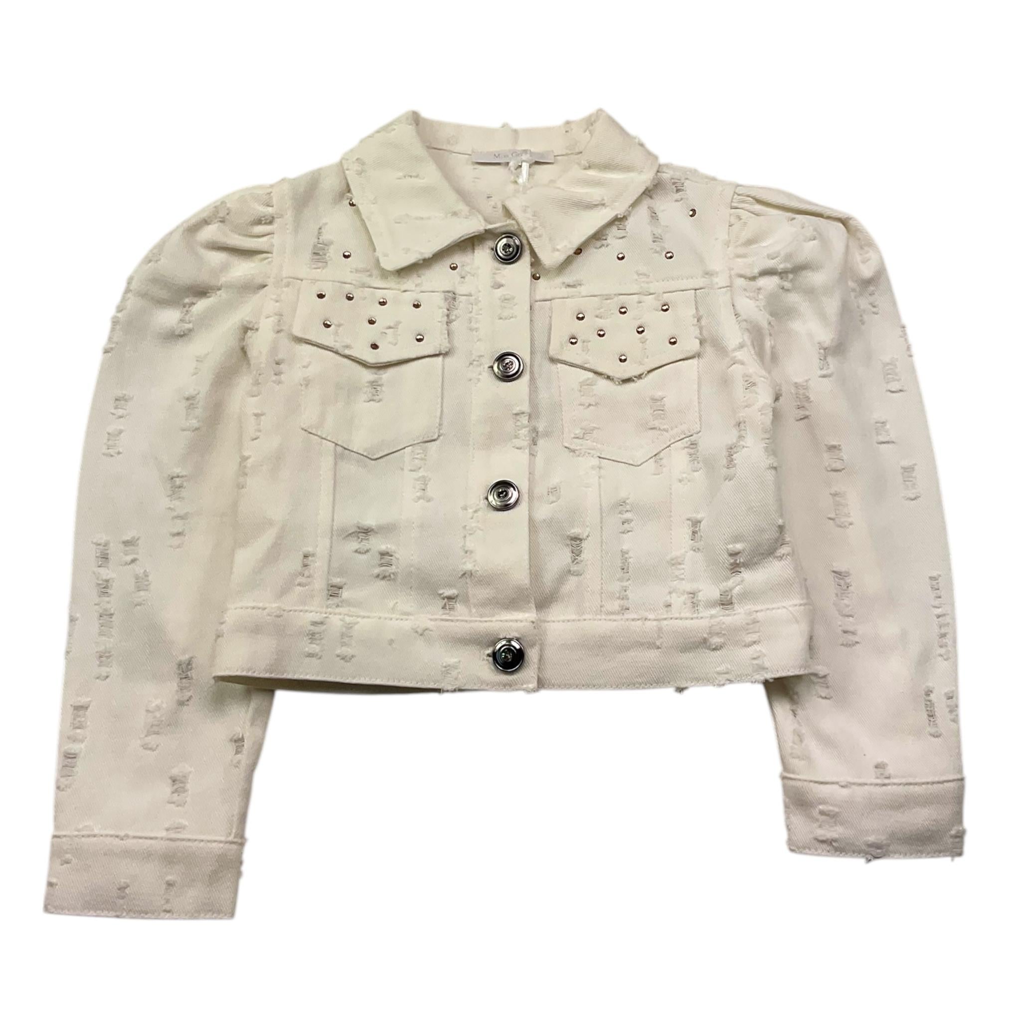 Miss Grant Giubbino In Denim Tinta Unita per Bambina MG1279 PANNA MISS GRANT 