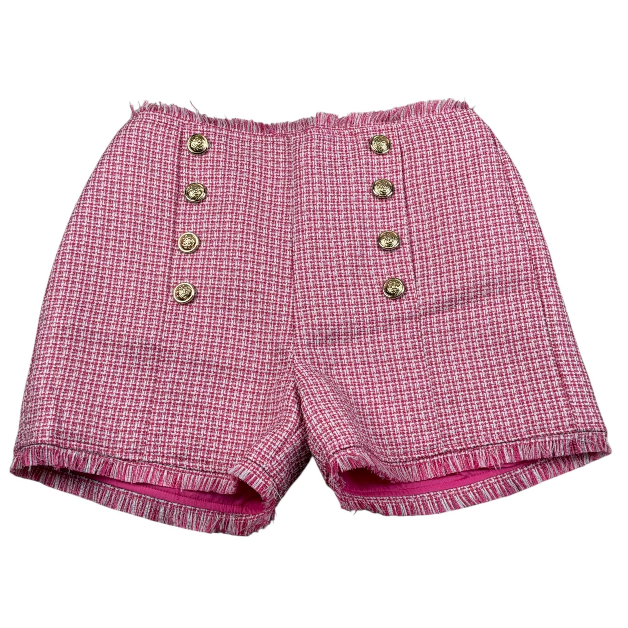 Janice Short tinta unita con Bottoni In Contrasto Rosa per Bambina JN671R ROSA JANICE 