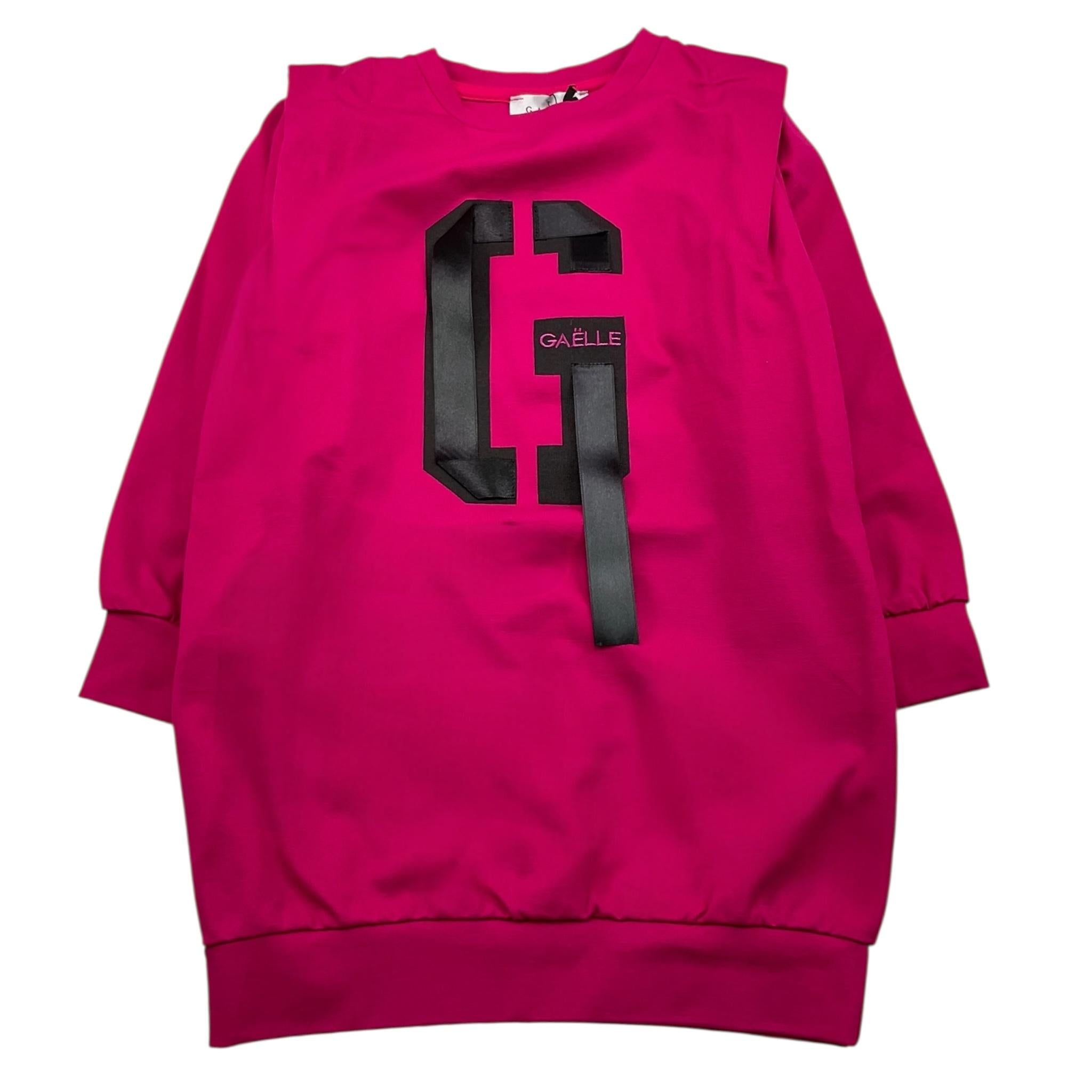GAELLE abito modello felpa tinta unita con stampa Fuxia per Bambina 2741V00408X FUXIA GAELLE 