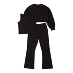 Sarabanda Completo 3 Pezzi Felpa-Pantalone-Top Tinta Unita per Bambina 0B400 NERO SARABANDA 