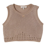 Twinset Top Tinta Unita Giromanica per Bambina 251GJ3431 TABACCO TWINSET 