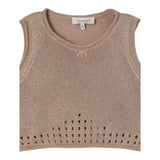 Twinset Top Tinta Unita Giromanica per Bambina 251GJ3431 TABACCO TWINSET 