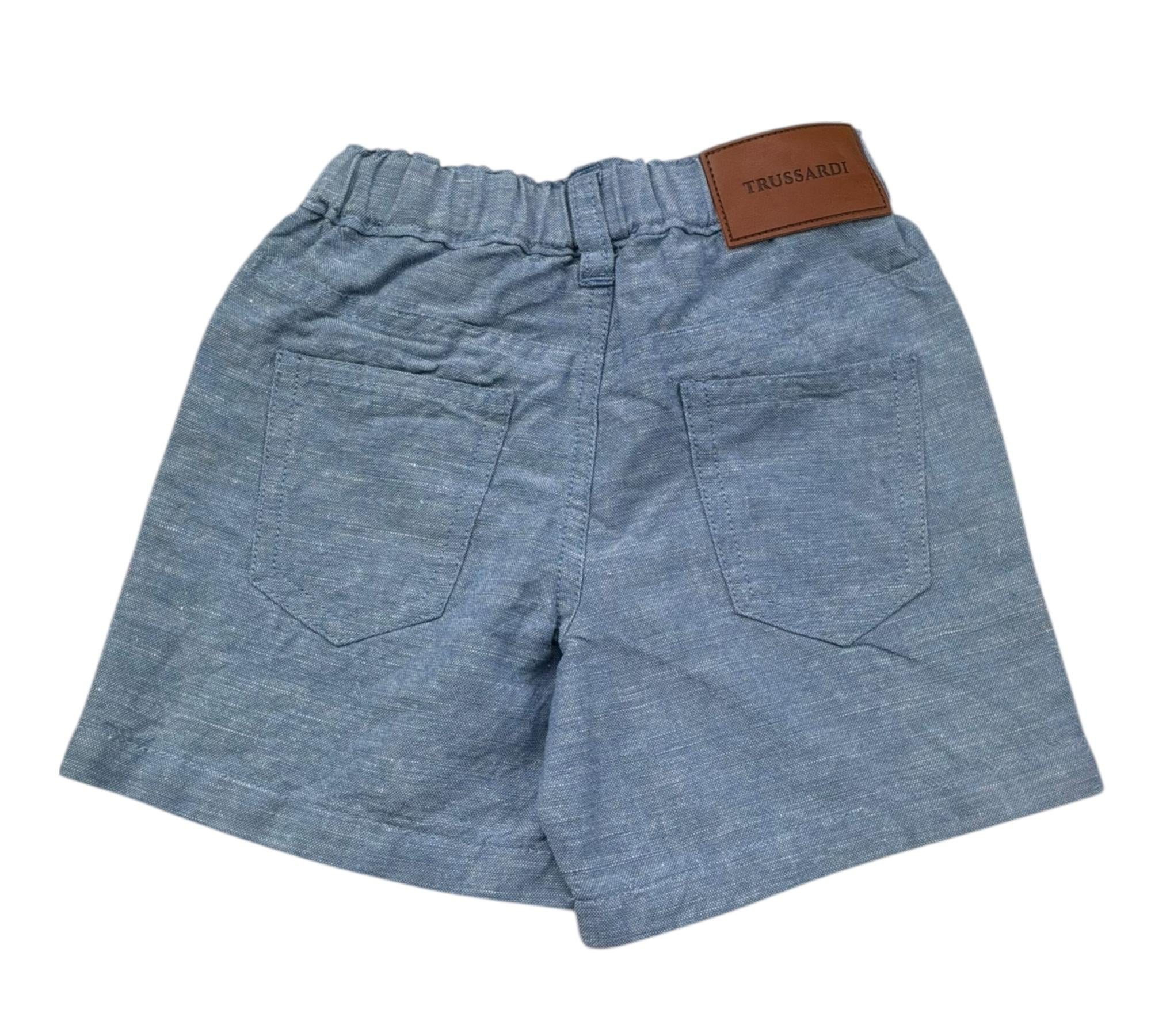 Trussardi Bermuda Tinta Unita con Elastico In Vita per Neonato TIP26039BE BLU TRUSSARDI 