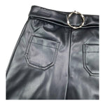 ABEL & LULA pantalone in ecopelle tinta unita modello palazzo Nero per Bambina 55716 NERO ABEL & LULA 