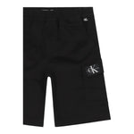 Calvin Klein Bermuda Tinta Unita con Elastico In Vita per Bambino IB0IB01608 NERO CALVIN KLEIN 