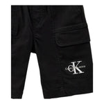 Calvin Klein Bermuda Tinta Unita con Stampa per Bambino IB0IB02057 NERO CALVIN KLEIN 