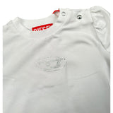 Diesel T-Shirt Girocollo Tinta Unita con Stampa per Neonato K005633 BIANCO DIESEL 