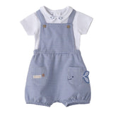 Minibanda Complet 2 Pezzi Pagliaccetto-Body per Neonato 3B679 BIANCO/BLU MINIBANDA 